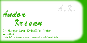 andor krisan business card